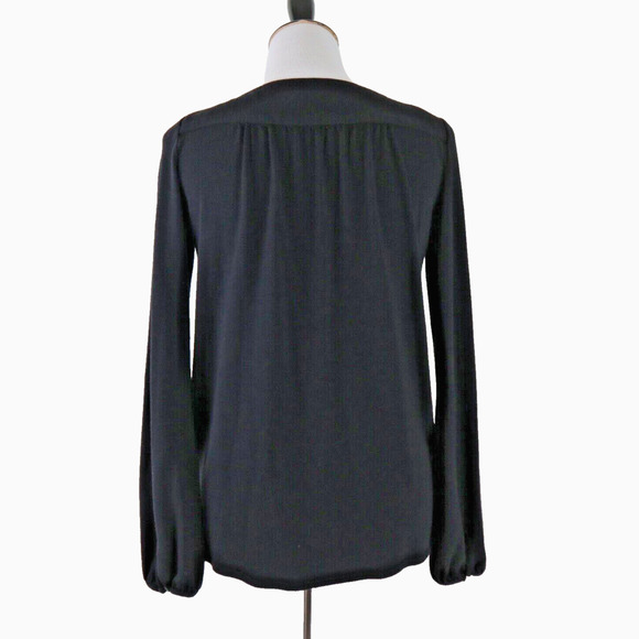 Theory Size S Wool Knit Keyhole Neck Draped Front Top Black - Picture 4 of 11